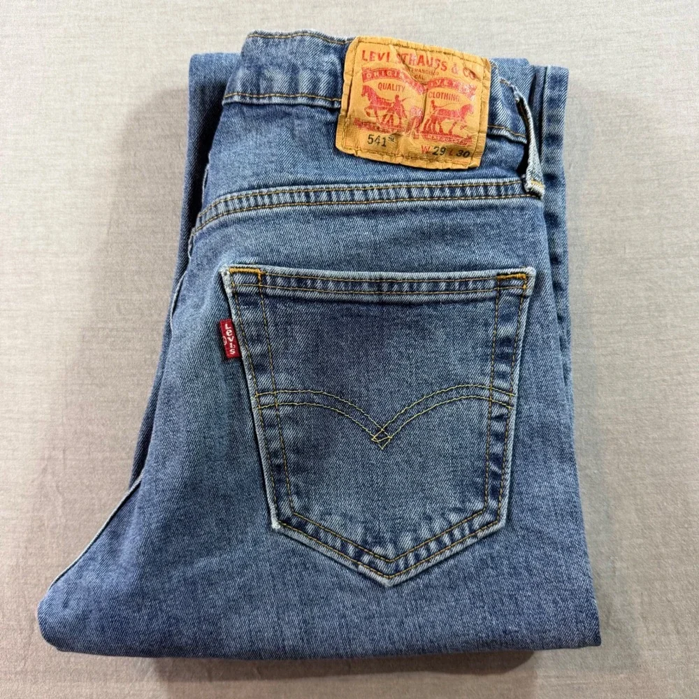 Levi's 541 Athletic Taper Mens W29 L30 Blue Excellent Medium Wash Jeans